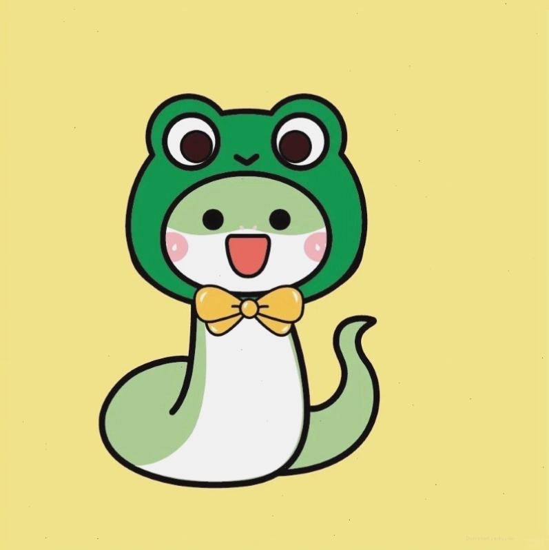 Chú rắn chibi đang uốn lượn một cách uyển chuyển