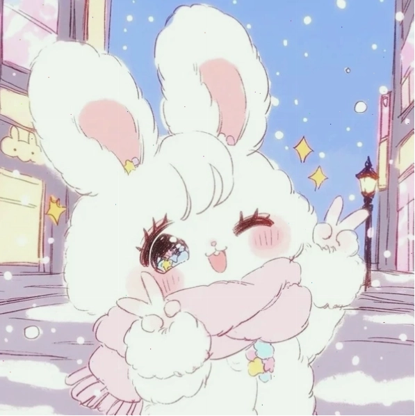 Chú thỏ cute chibi với đôi mắt to tròn