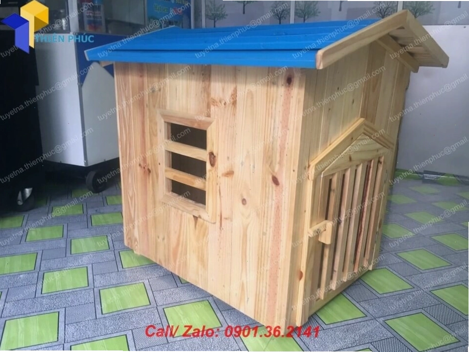 Chuồng chó bằng gỗ thiết kế đơn giản, dễ dàng lắp đặt