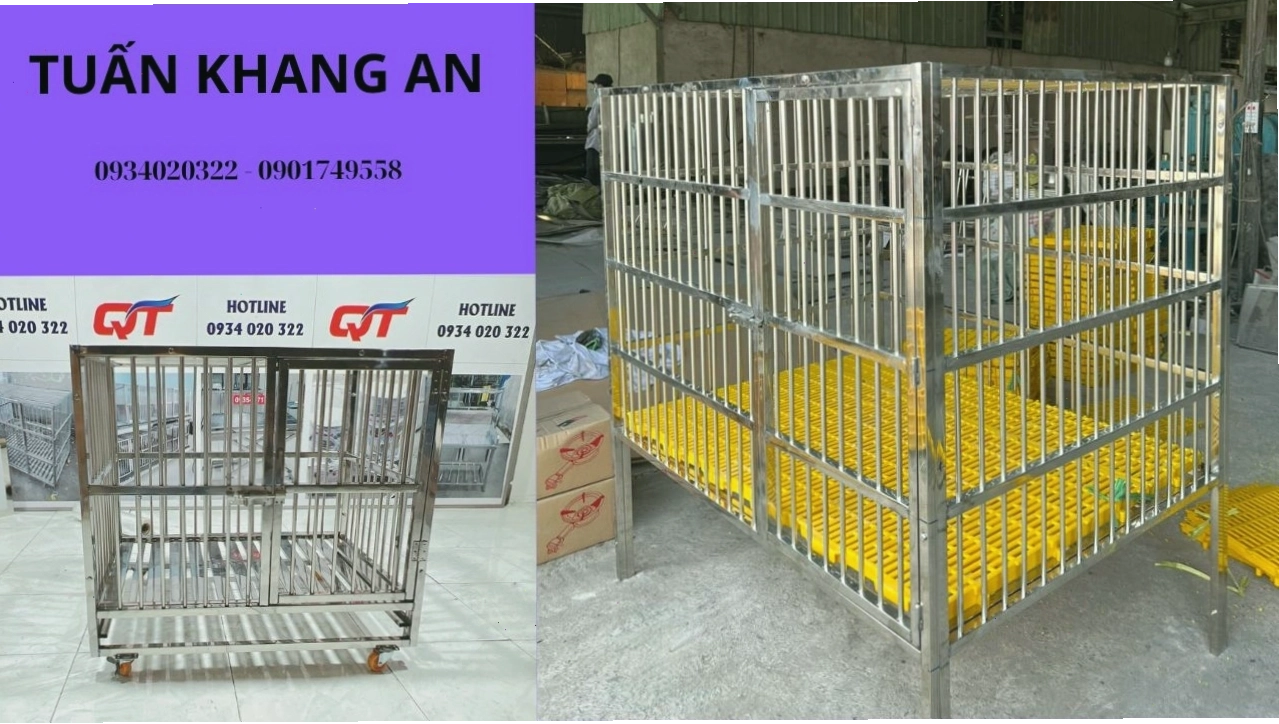 Chuồng chó inox có thể tháo lắp, gấp gọn