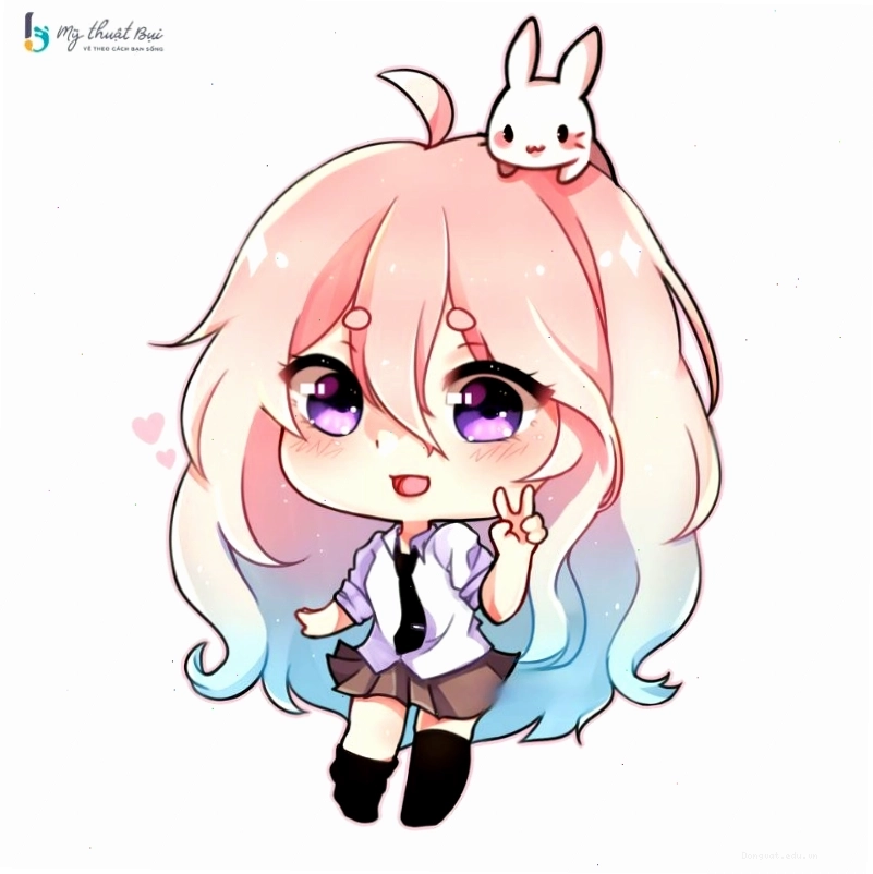 Cô bé chibi đang chăm chú đọc sách