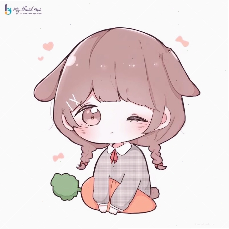 Cô gái chibi đang đọc sách trong không gian yên tĩnh