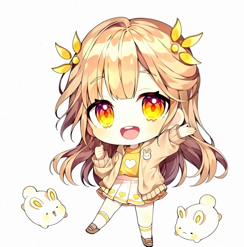 Cô gái chibi đang vui chơi ngoài trời