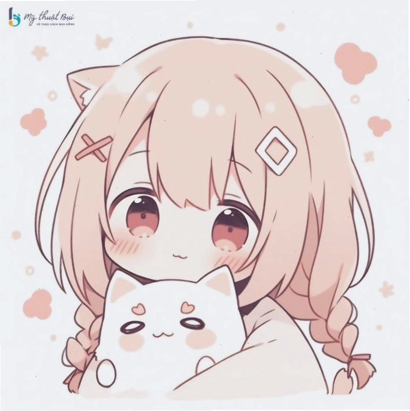 Cô gái chibi tóc ngắn cá tính, đeo kính và nở nụ cười tự tin