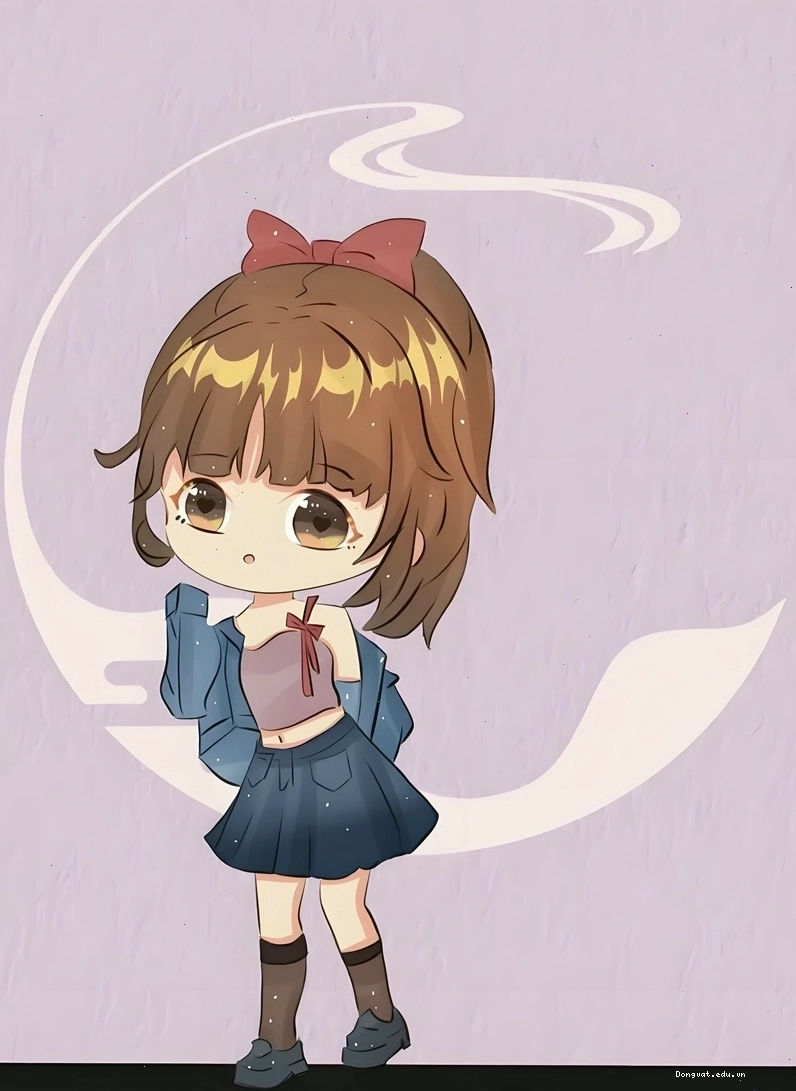 Cô gái chibi với mái tóc bồng bềnh