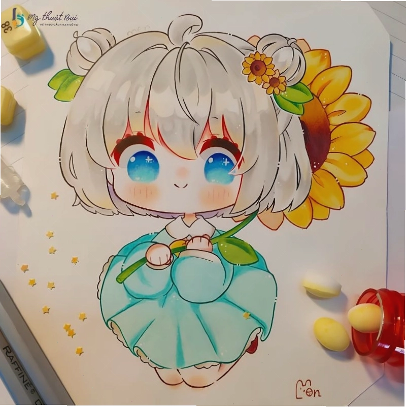 Cô gái chibi với mái tóc ngắn cá tính