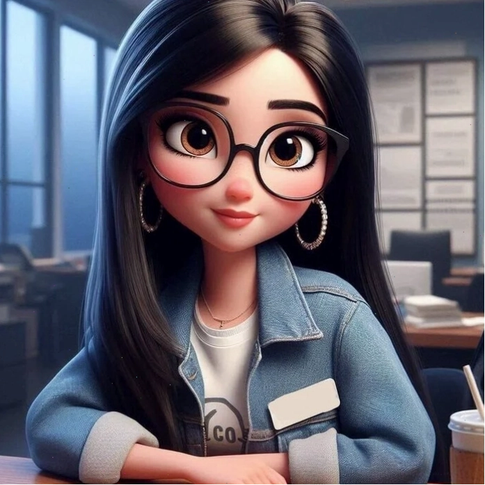 Cô giáo và học sinh chibi trong không gian lớp học