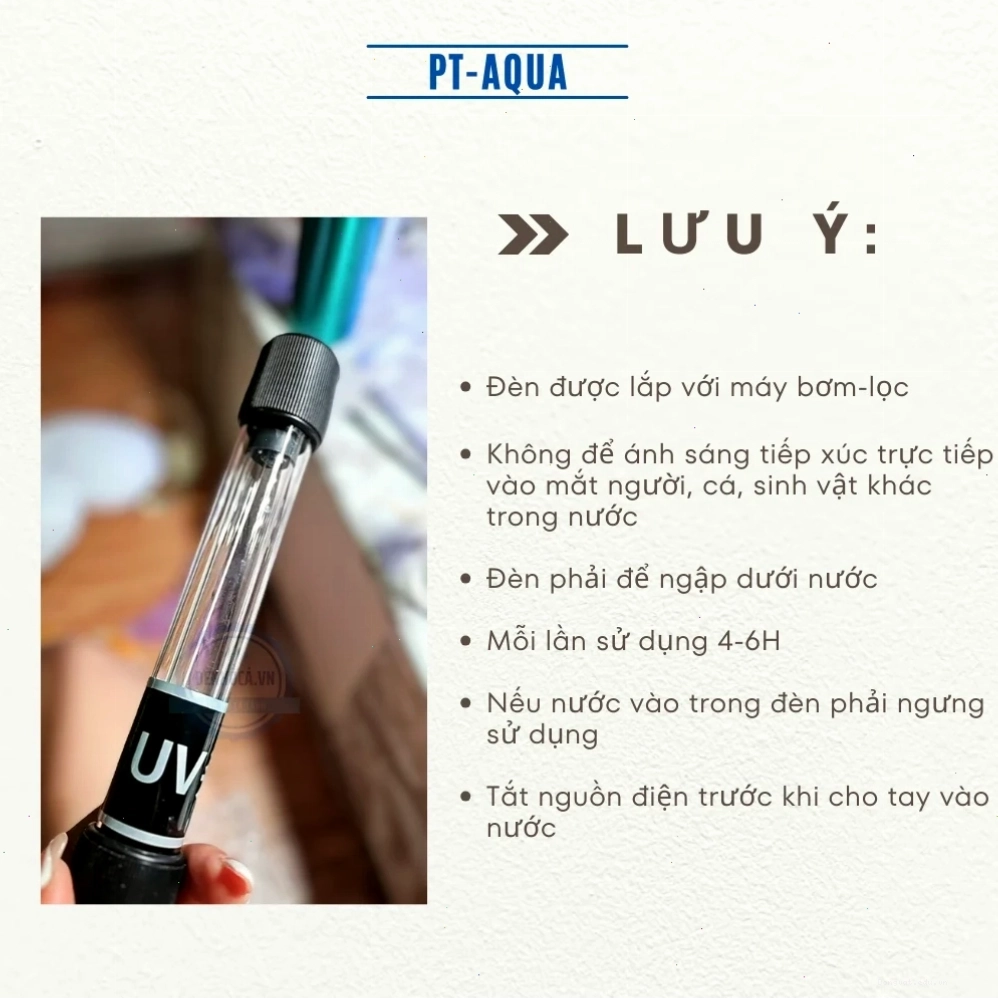 Đèn UV 5W diệt khuẩn, tảo, rêu cho hồ cá nhỏ