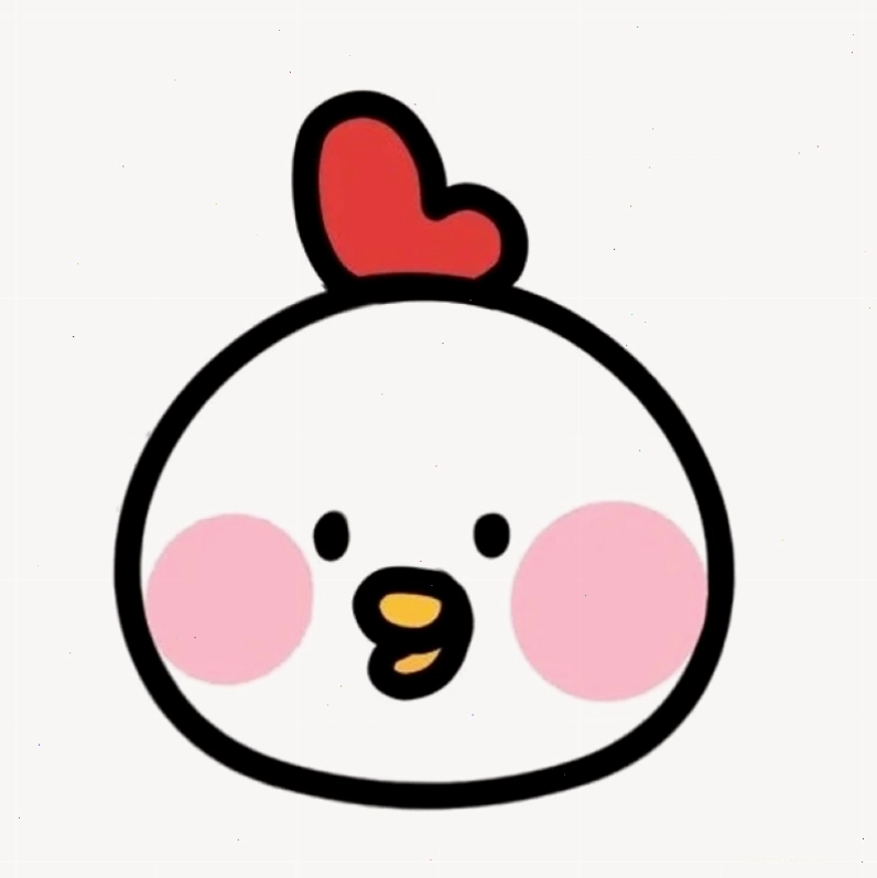 Gà chibi con mũm mĩm với má hồng đáng yêu