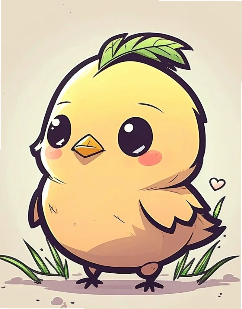 Gà chibi đang làm nũng với chủ nhân