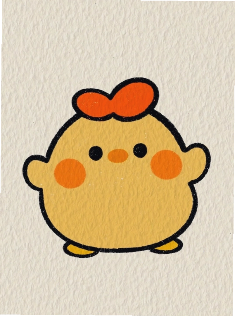 Gà chibi đọc sách với cặp kính tri thức