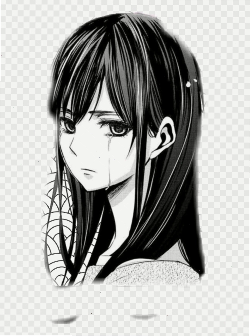 Hình ảnh avatar anime nữ đen trắng thể hiện sự lạnh lùng và bí ẩn