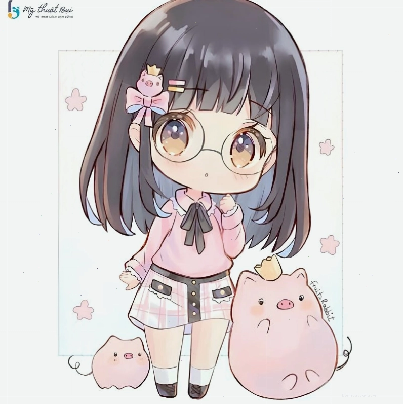 Hình ảnh chibi nữ cute trong trang phục học sinh