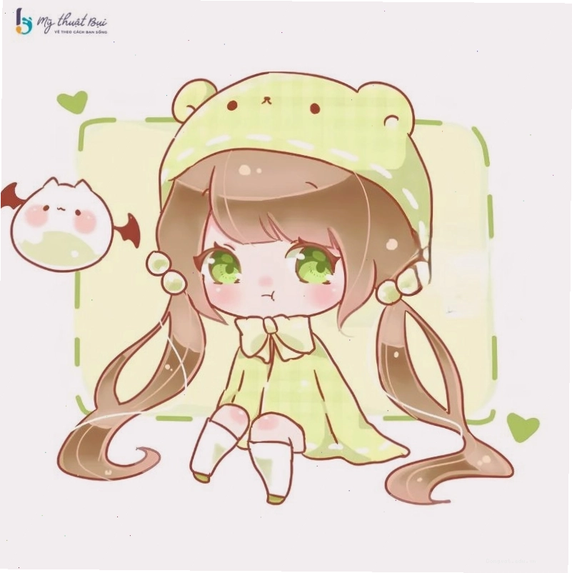 Hình ảnh chibi nữ đang nấu ăn