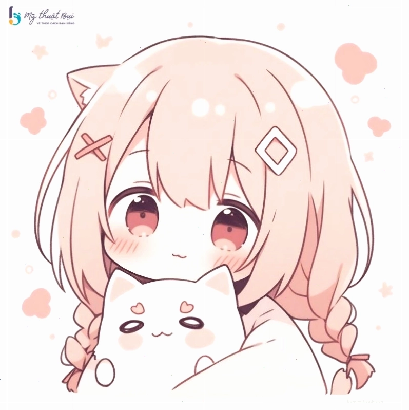 Hình ảnh chibi nữ dễ thương với đôi cánh thiên thần