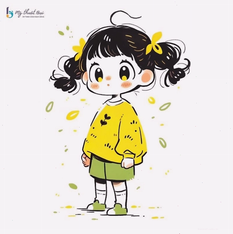 Hình ảnh cô gái chibi cute trong bộ váy hồng xinh xắn
