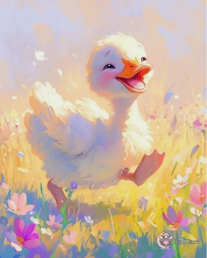 Hình ảnh con vịt cute với đôi mắt to tròn