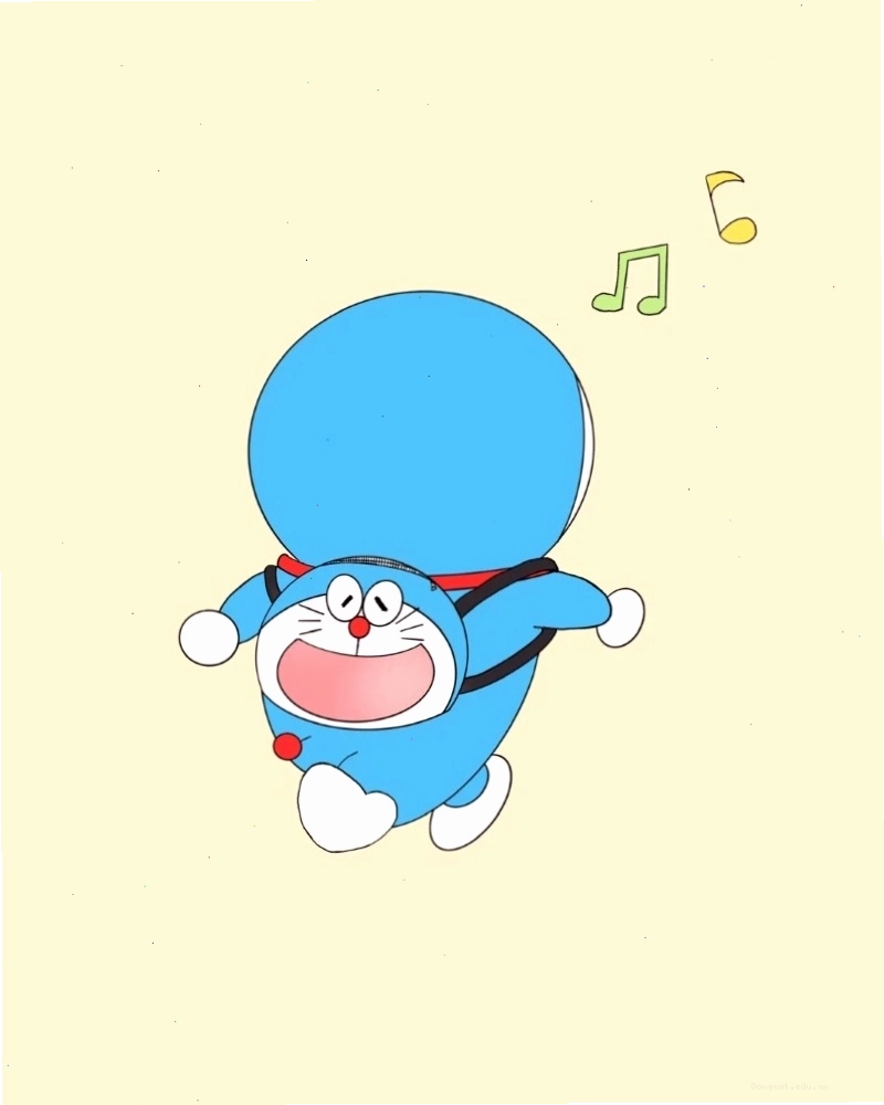 Hình ảnh Doraemon chibi cute đang ngồi thư giãn
