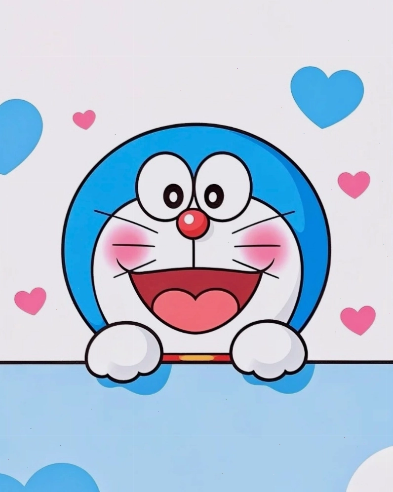 Hình ảnh Doraemon chibi với biểu cảm ngạc nhiên đáng yêu