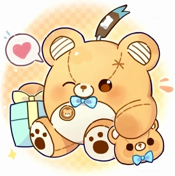 Hình ảnh gấu chibi đáng yêu với đôi mắt long lanh