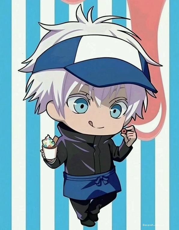 Hình ảnh Gojo chibi với biểu cảm đáng yêu
