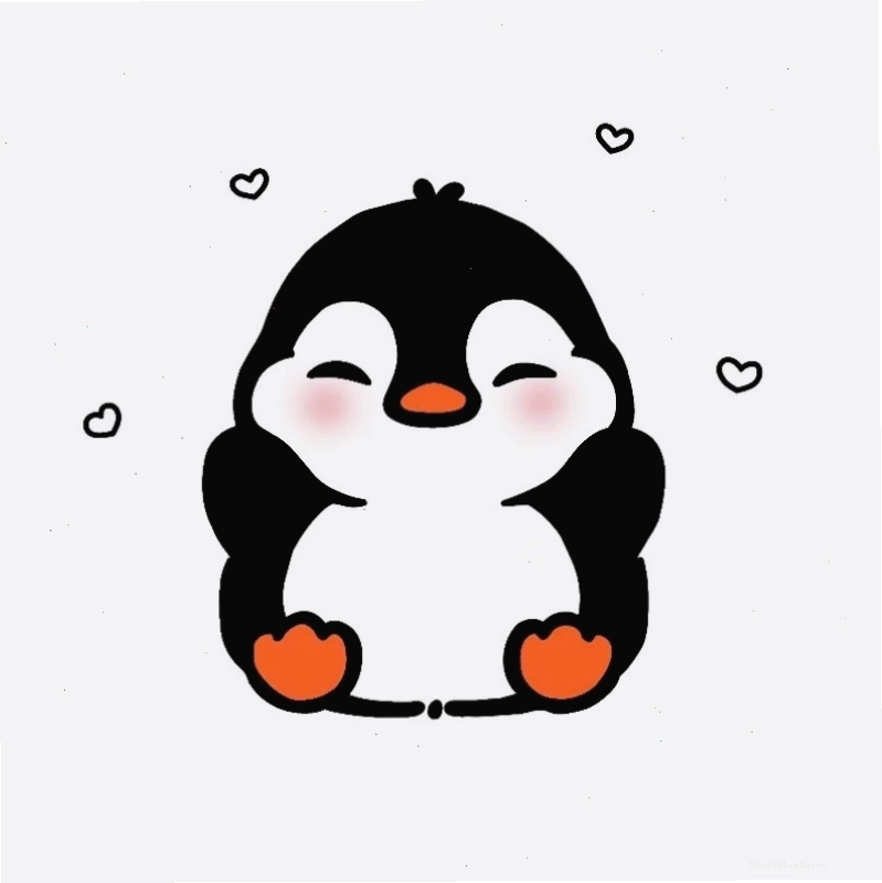 Hình ảnh minh họa một chú chim cánh cụt chibi với đôi mắt to tròn