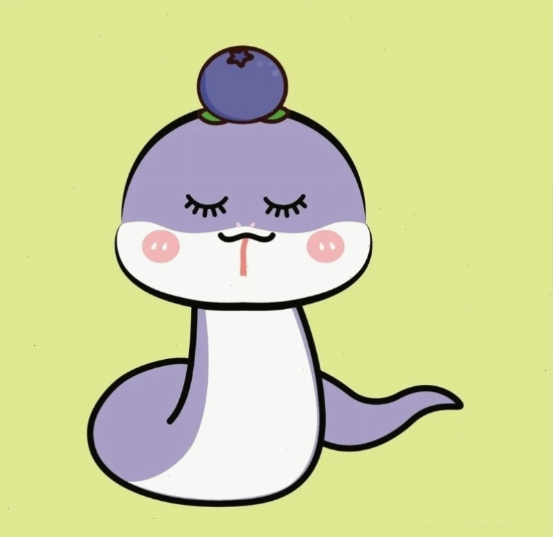 Hình ảnh rắn chibi dễ thương với đôi mắt to tròn