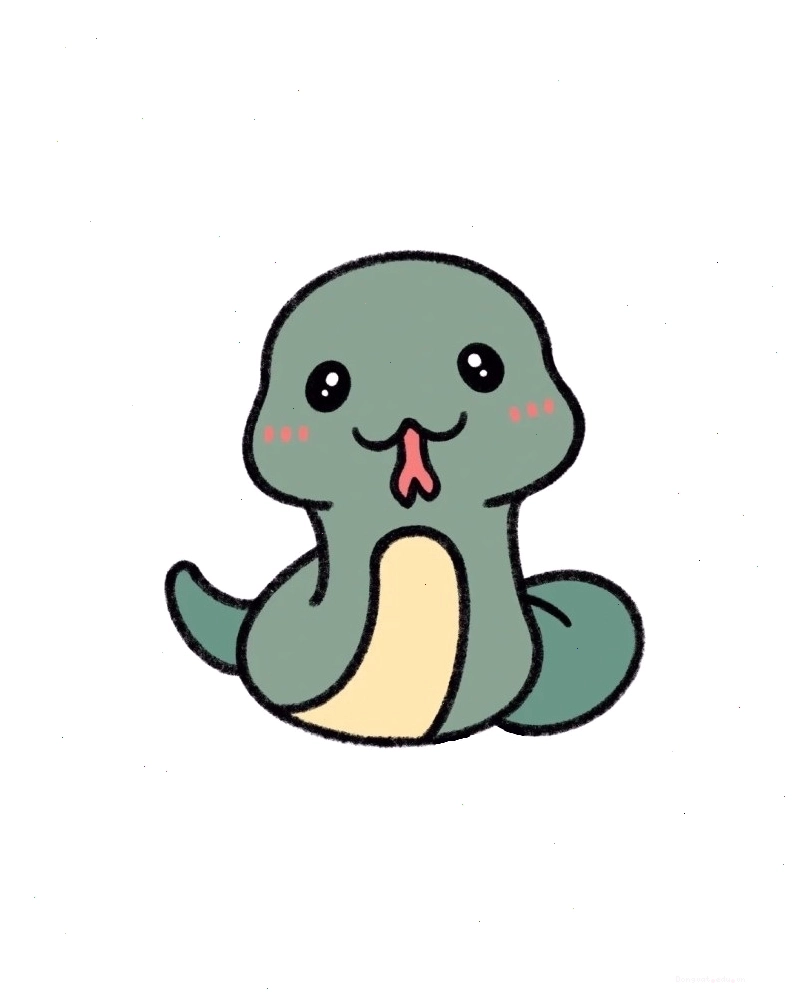 Hình ảnh rắn chibi màu hồng dễ thương