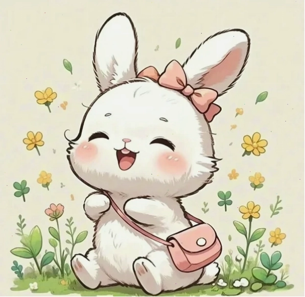 Hình ảnh thỏ chibi với đôi mắt to tròn