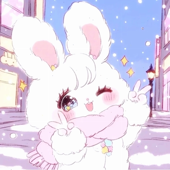Hình ảnh thỏ cute chibi với đôi mắt to tròn