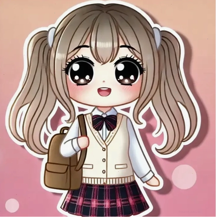 Hình anime chibi học sinh cấp 2 biểu cảm cute