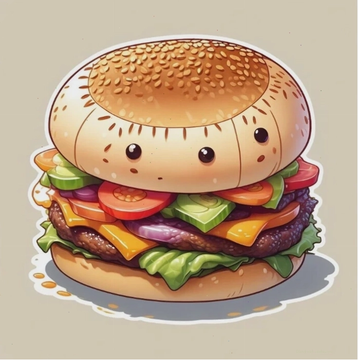 Hình đồ ăn chibi dễ thương với tông màu pastel nhẹ nhàng