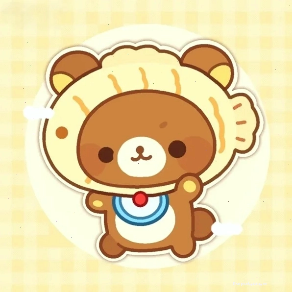 Hình gấu chibi dễ thương đang vẫy tay chào