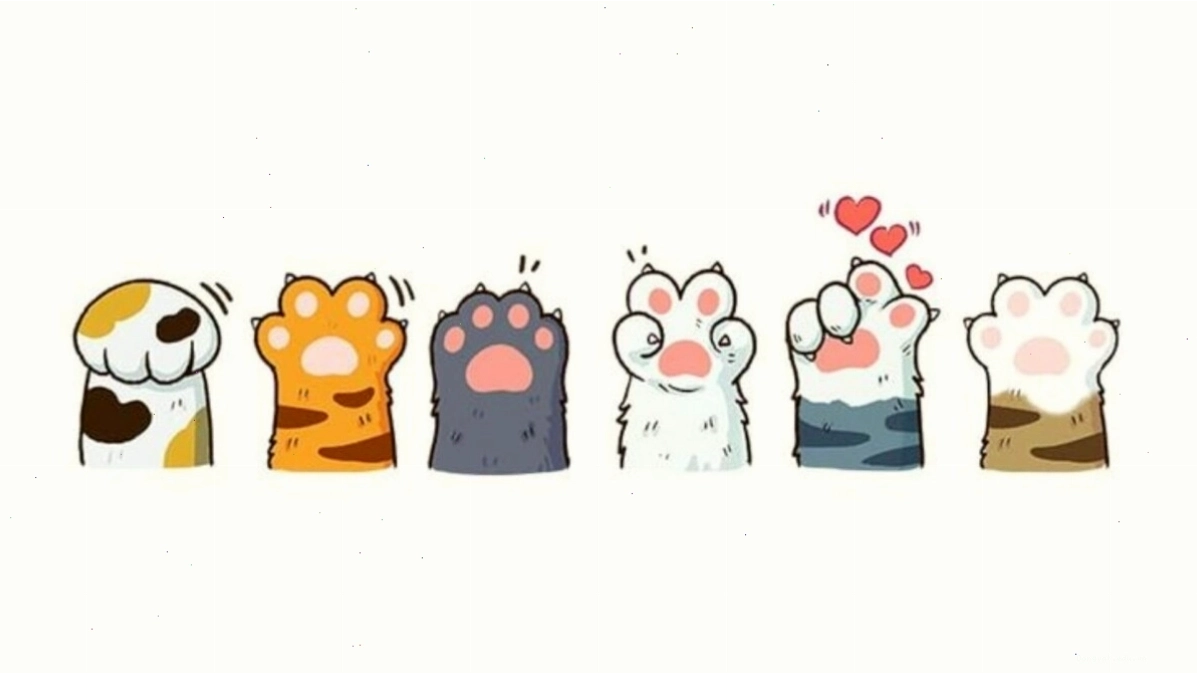 Hình mèo chibi cute đang ăn cá