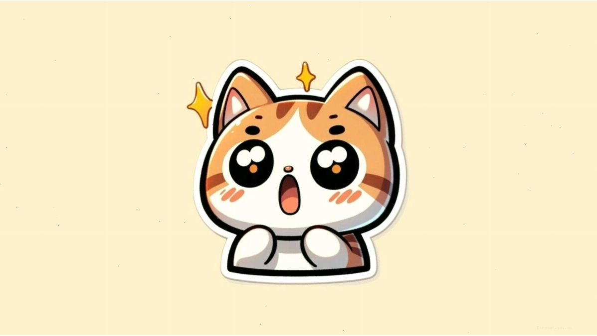 Hình mèo chibi cute đội mũ