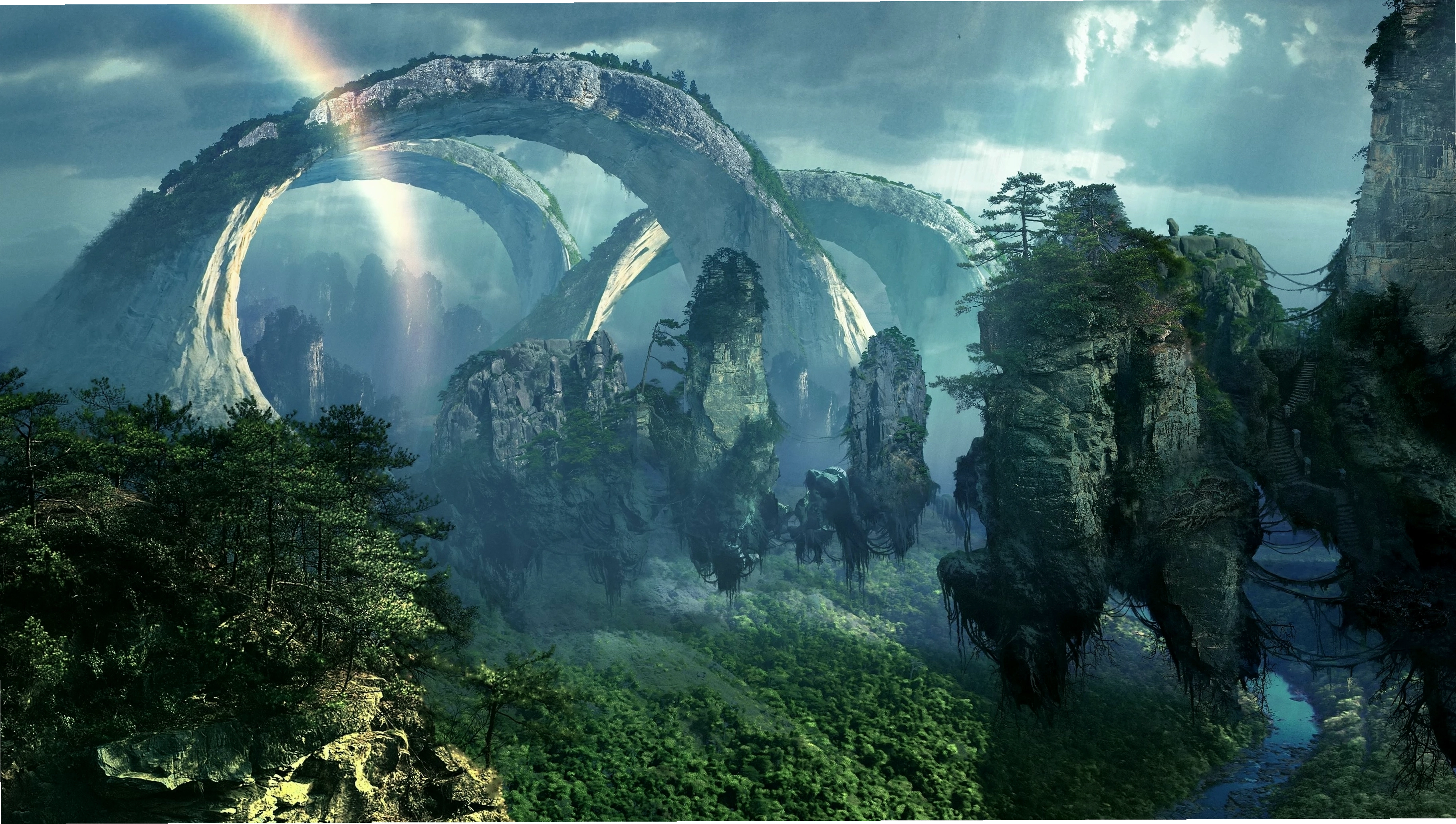 Hình nền Avatar phong cách Sci-Fi, chiến binh Alien trên hành tinh xa lạ