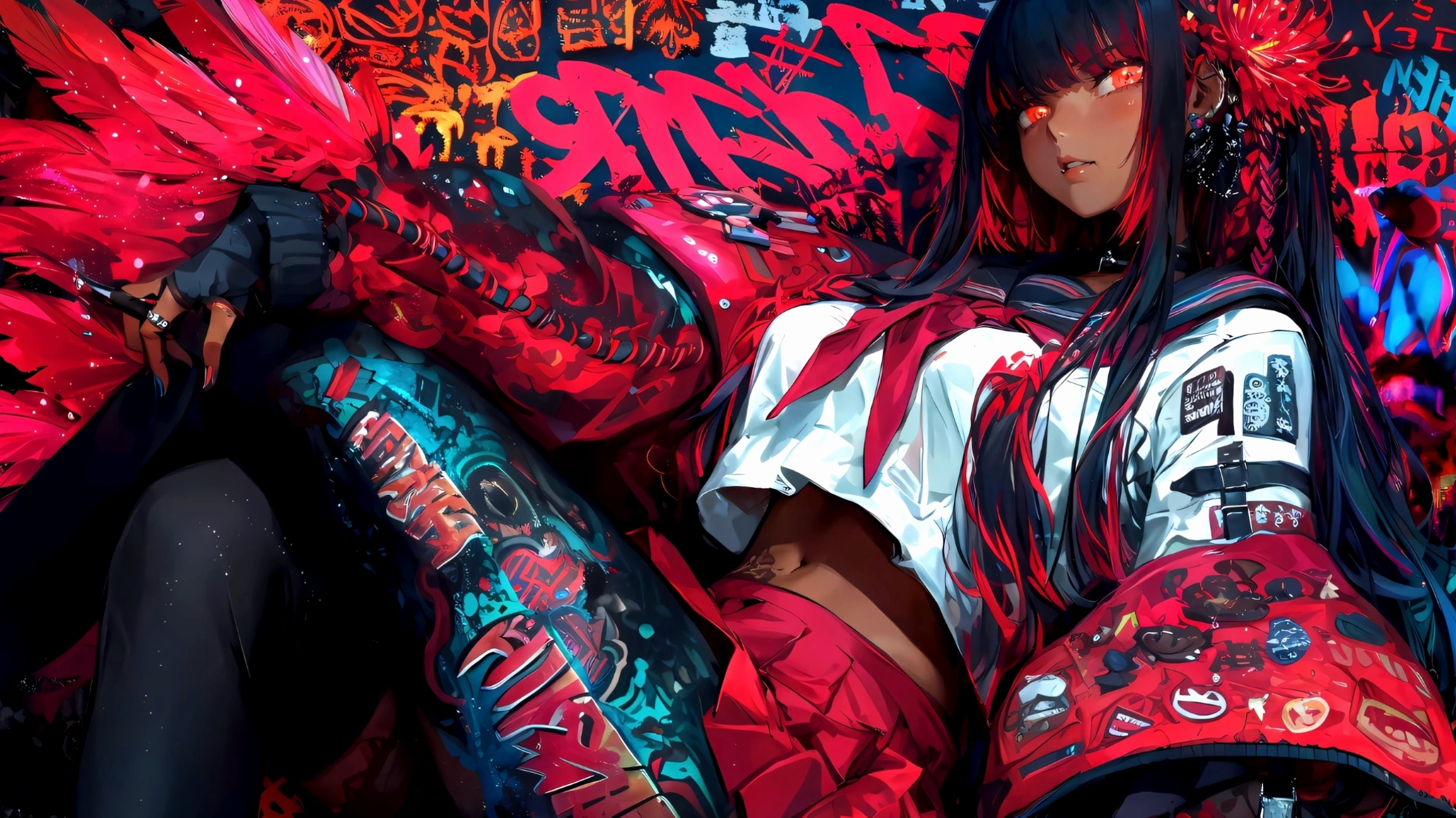Hình nền cỏ 4 lá phong cách anime cho máy tính