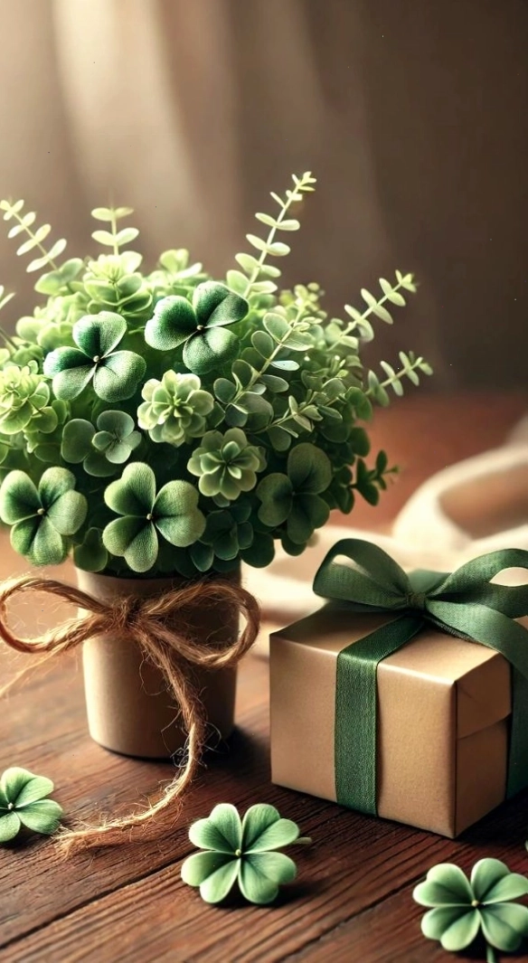 Hình nền cỏ 4 lá ý nghĩa với phong cách tối giản