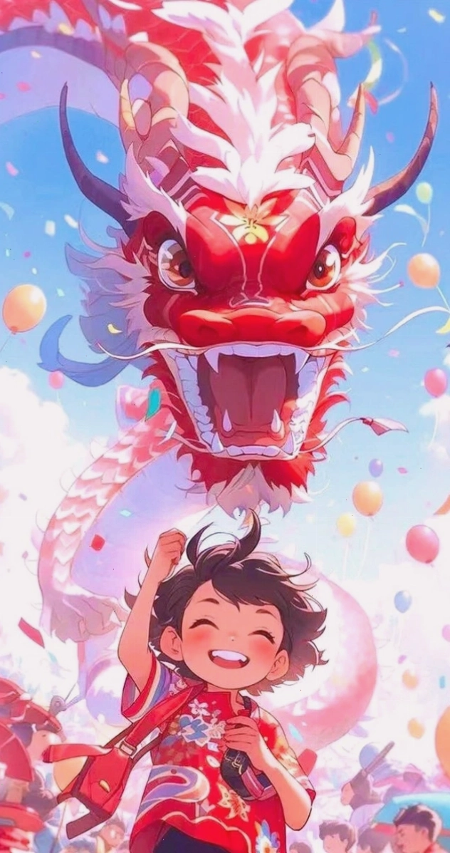 Hình nền điện thoại chủ đề Tết đẹp với phong cách anime