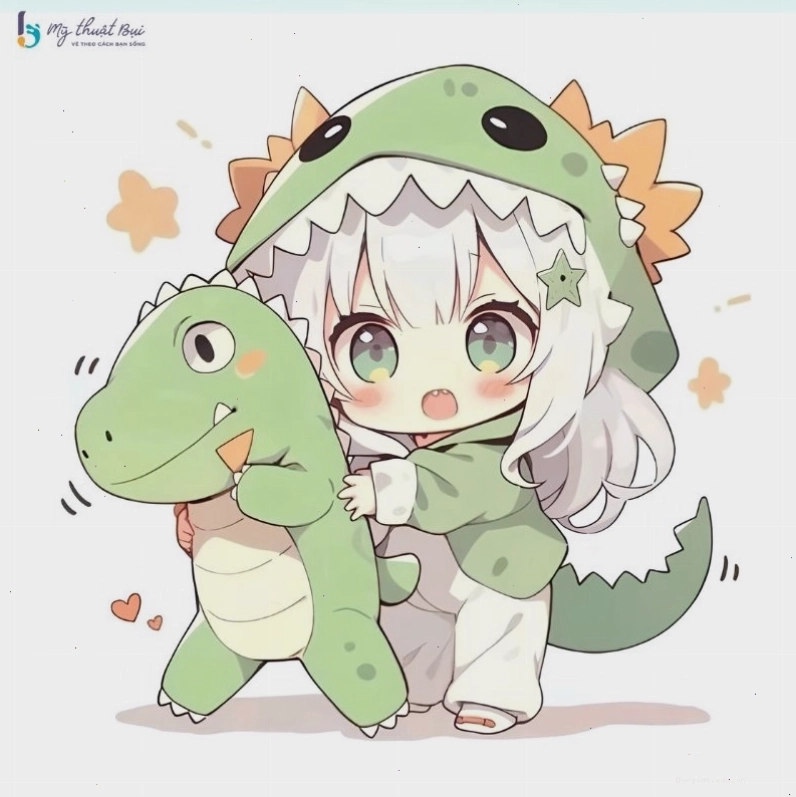 Hình nền điện thoại với nhân vật chibi nữ dễ thương