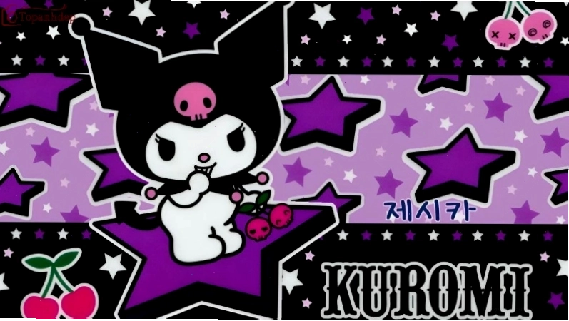 Hình nền Kuromi chibi dễ thương cho máy tính