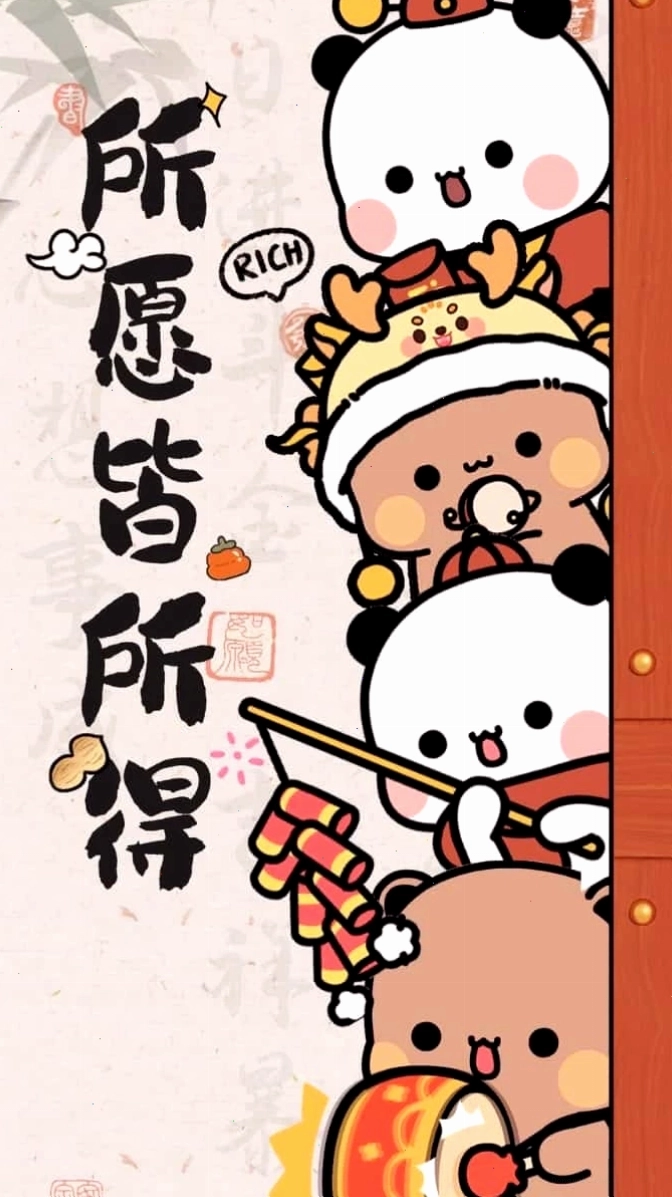 Hình nền Tết Chibi 2026 HD sắc nét