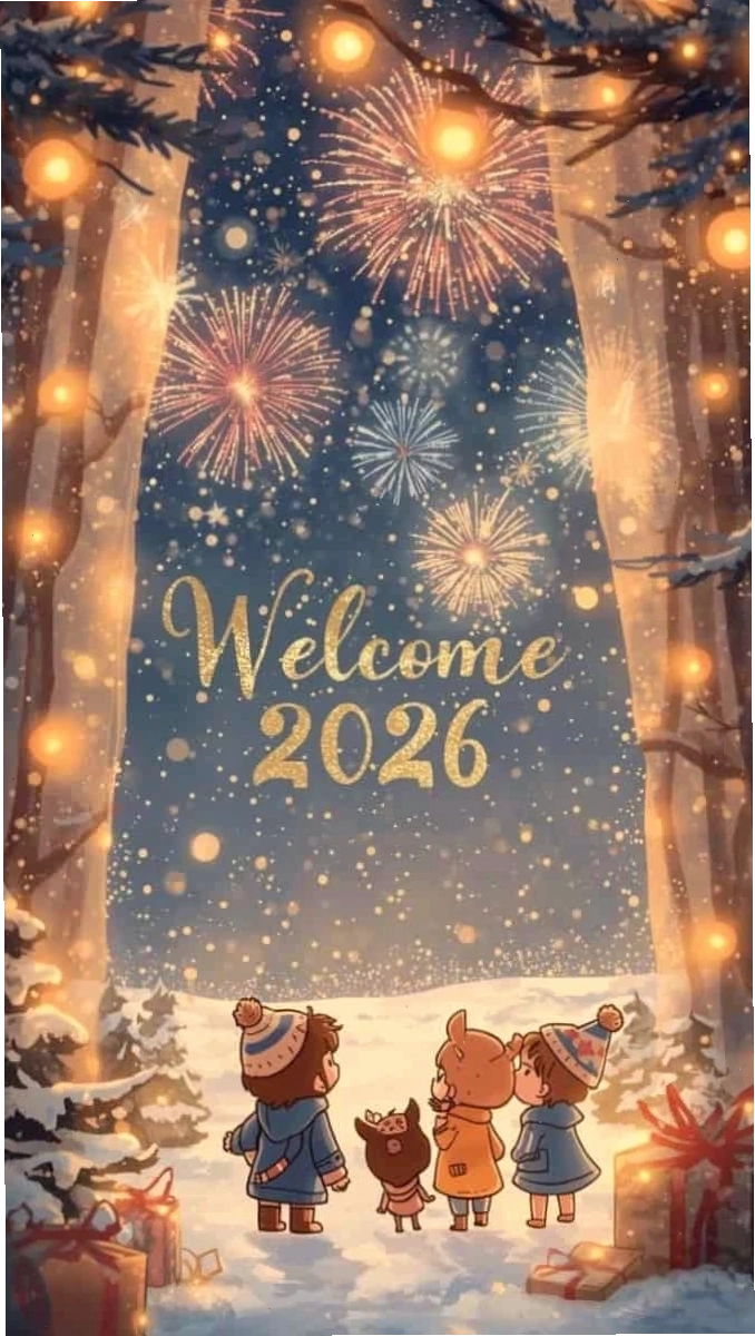 Hình nền Tết Chibi 2026 phong cảnh đẹp và mới lạ