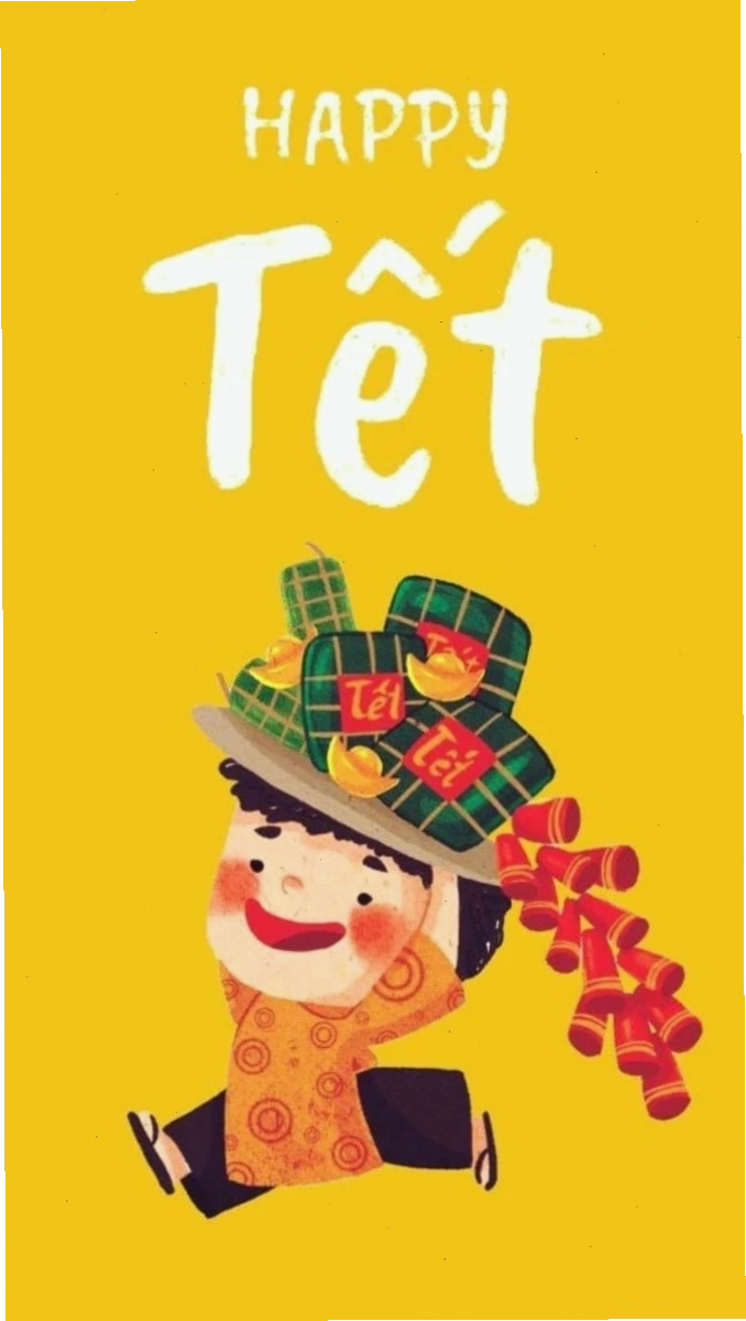 Hình nền Tết Chibi 2026 với nhân vật dễ thương trong trang phục truyền thống