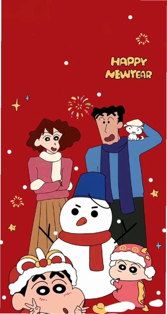 Hình nền Tết gia đình cu Shin