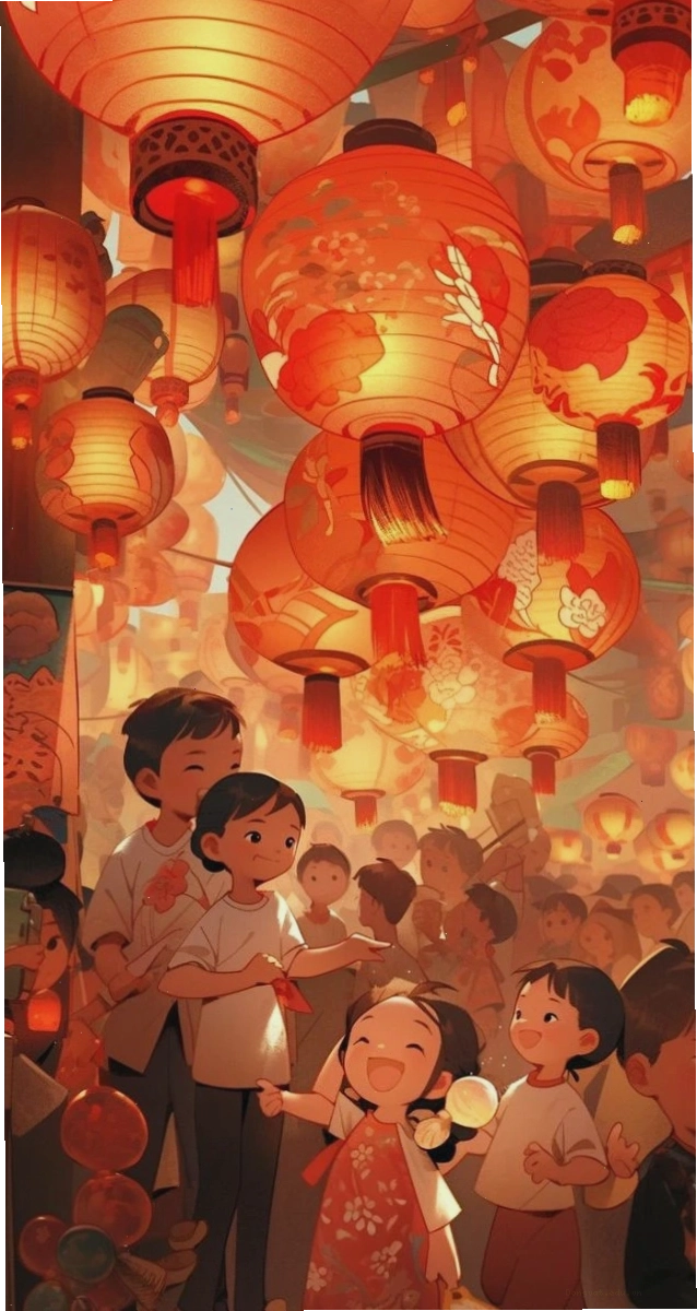 Hình nền Tết với đèn lồng đỏ, mang không khí Tết truyền thống