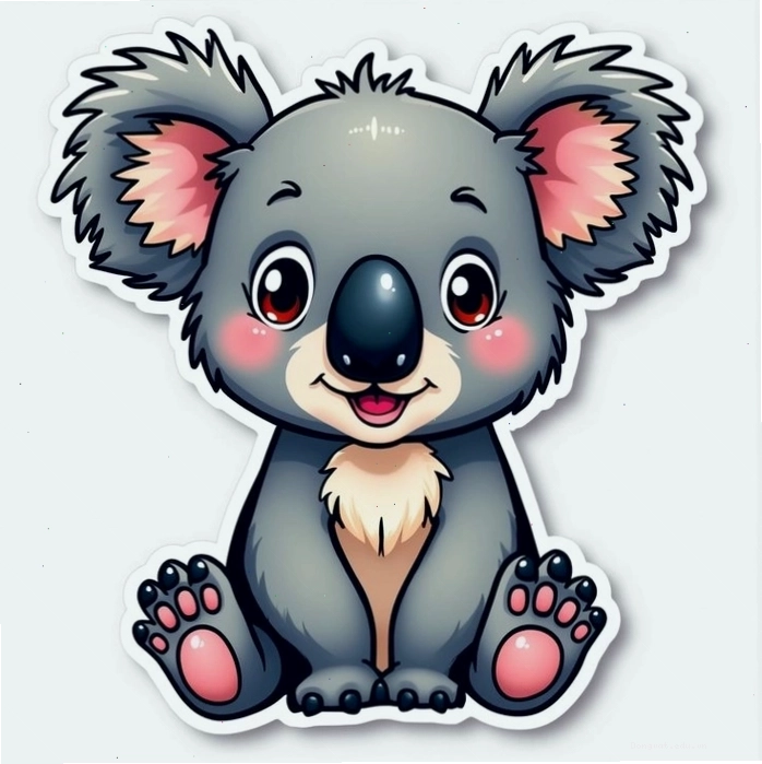 Hình sticker con vật cute đơn giản nhưng cuốn hút