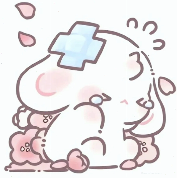 Hình thỏ chibi dễ thương với biểu cảm ngạc nhiên