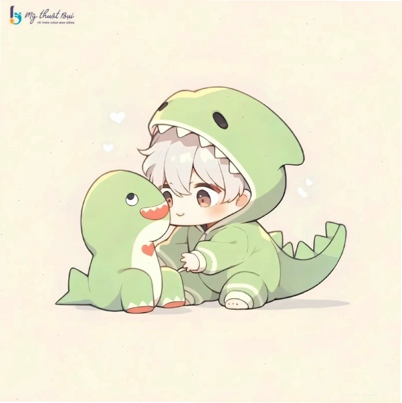 Hình vẽ chibi nam với phong cách năng động, thể thao
