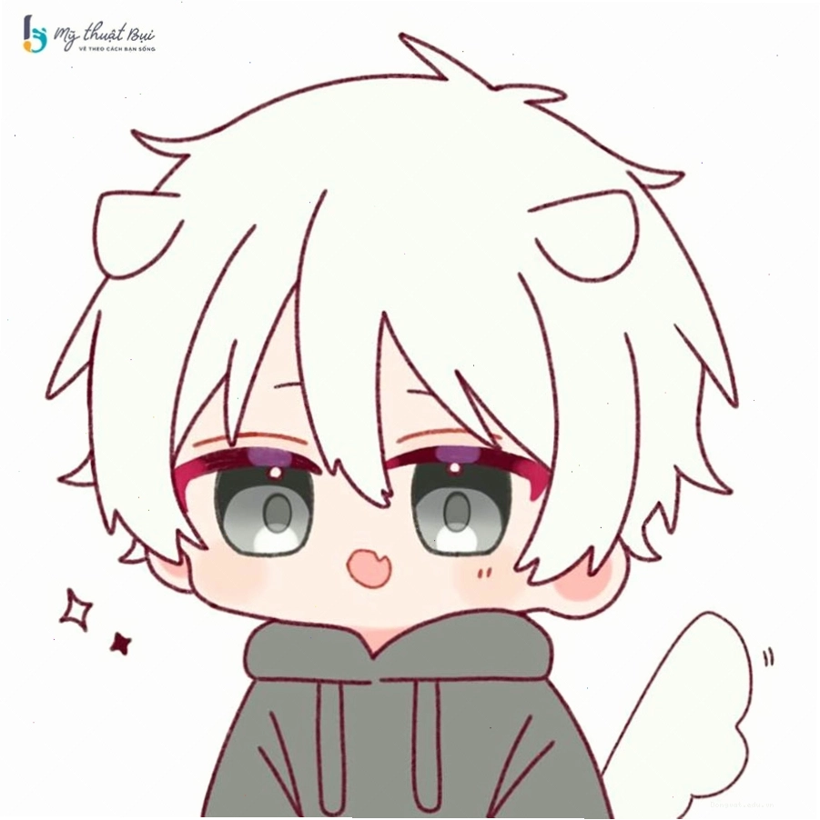 Hình vẽ chibi nam với trang phục học sinh